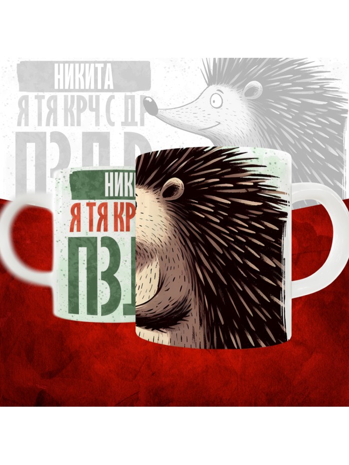 Кружка с принтом, Никита я тя крч с др пзр, с днем рождения, Никита 330 мл.  Щелкино