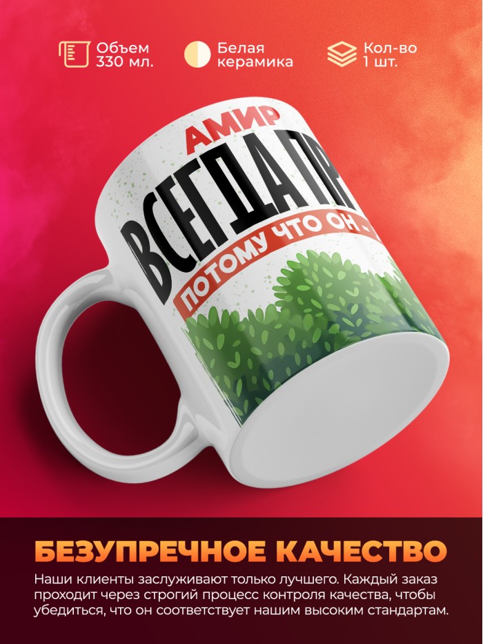 Кружка Амир всегда прав  Щелкино